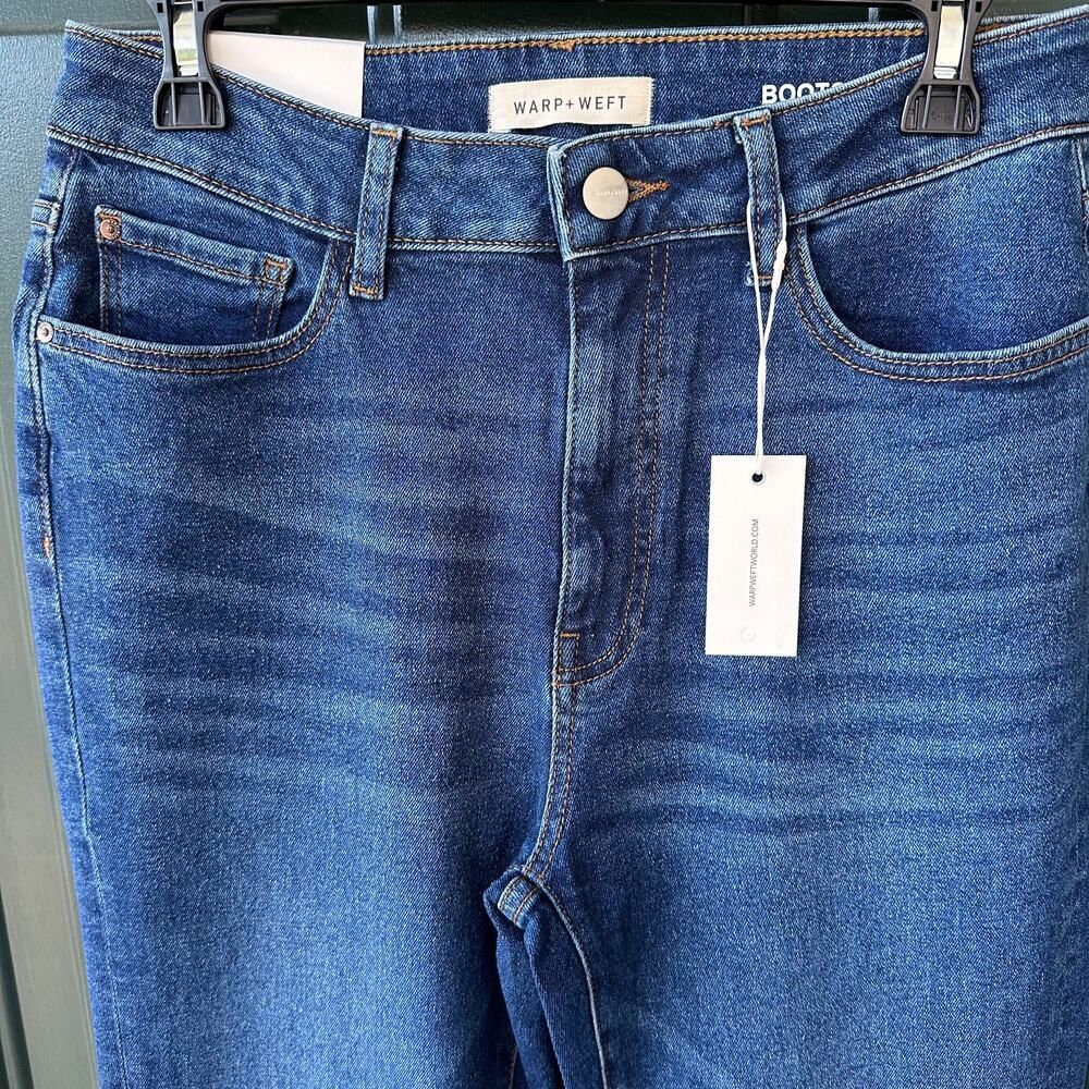 NWT Warp & Weft Bootcut High Rise Jeans 10/30 Midtone Premium Denim QVC Classic - Picture 2 of 9